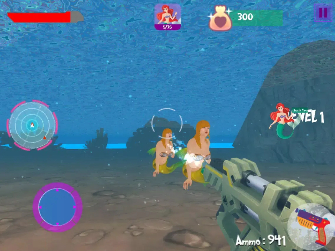 Capturas de tela do Mermaid Rescue Underwater 3D iPad 