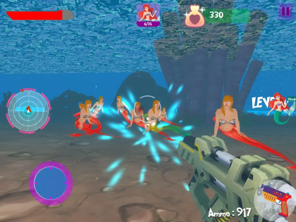 Capturas de tela do Mermaid Rescue Underwater 3D iPad 