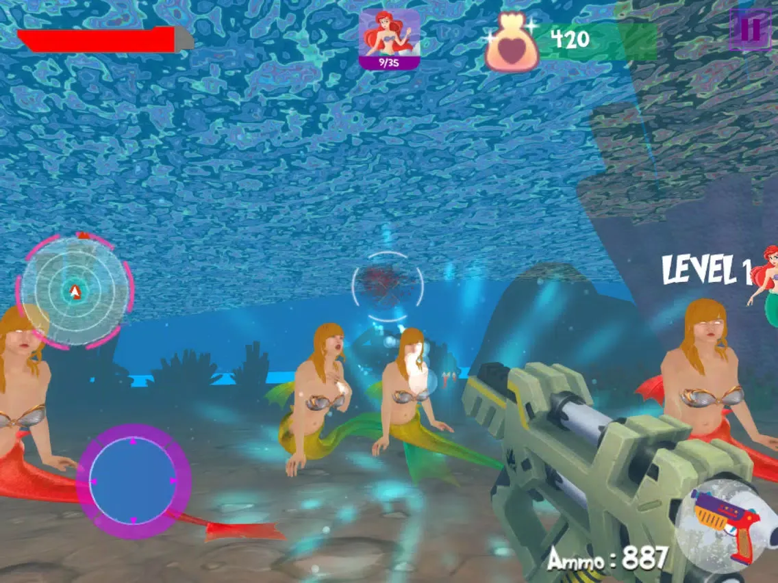 Capturas de tela do Mermaid Rescue Underwater 3D iPad 