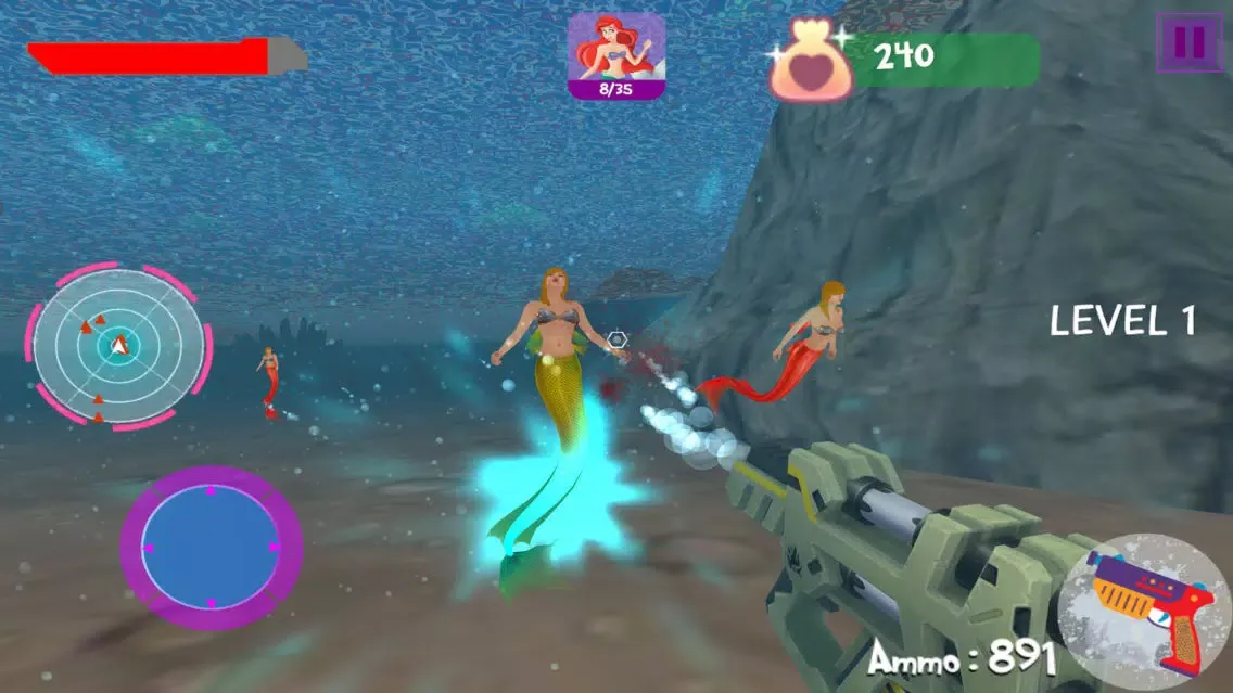 Capturas de tela do Mermaid Rescue Underwater 3D