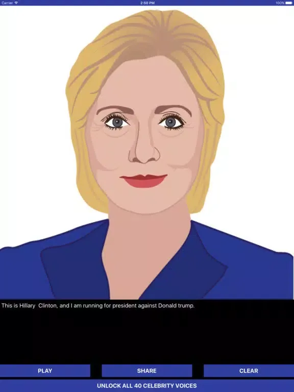 ภาพหน้าจอของ Hillary Voice Changer - Celebrity Text to Speech iPad 