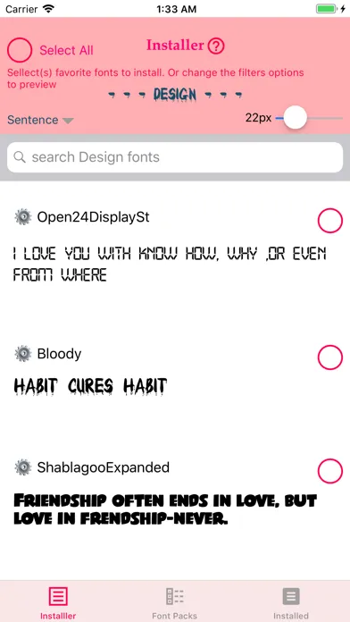 CFonts स्क्रीनशॉट