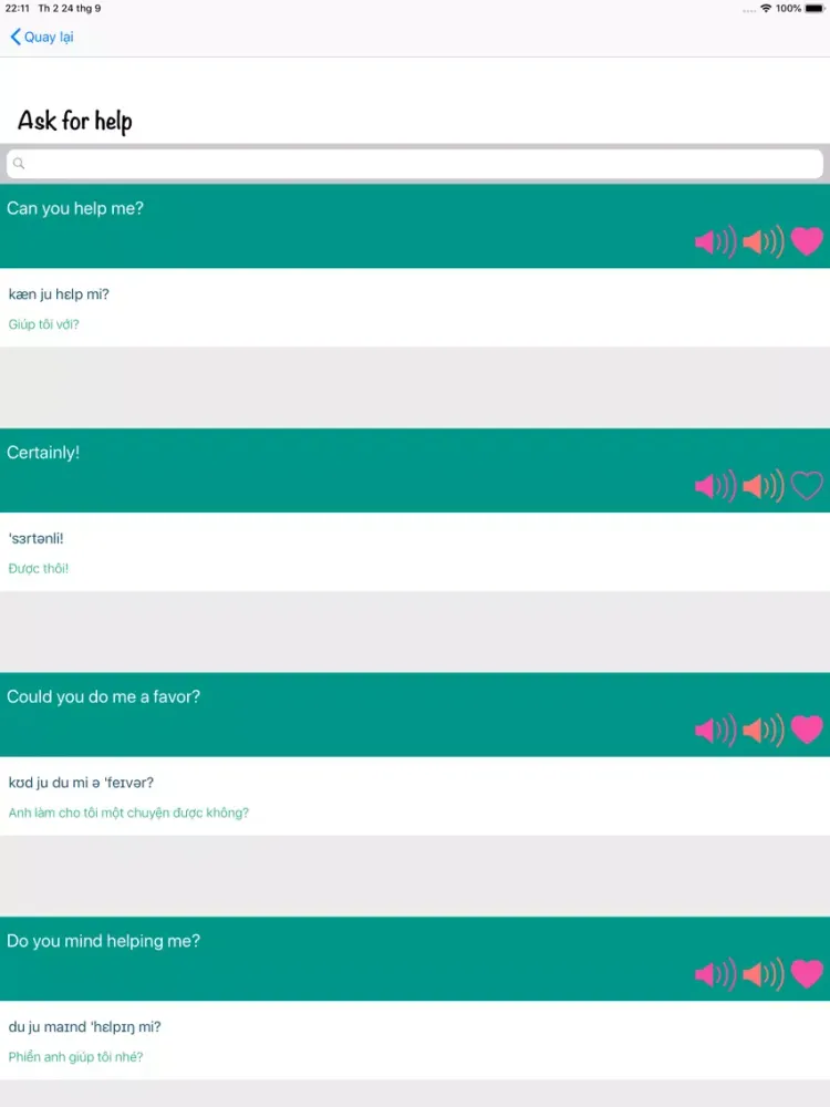 Capturas de pantalla de Common Speaking Sentences iPad 