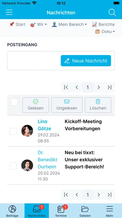Extranet Screenshots