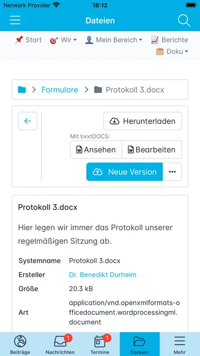 Extranet Screenshots