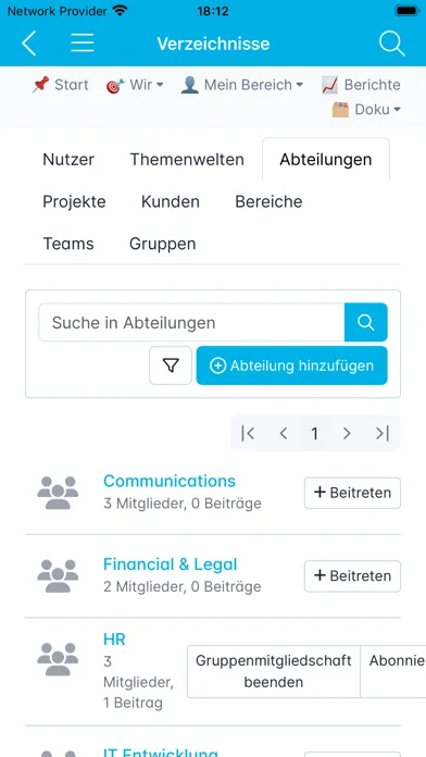 Extranet Screenshots