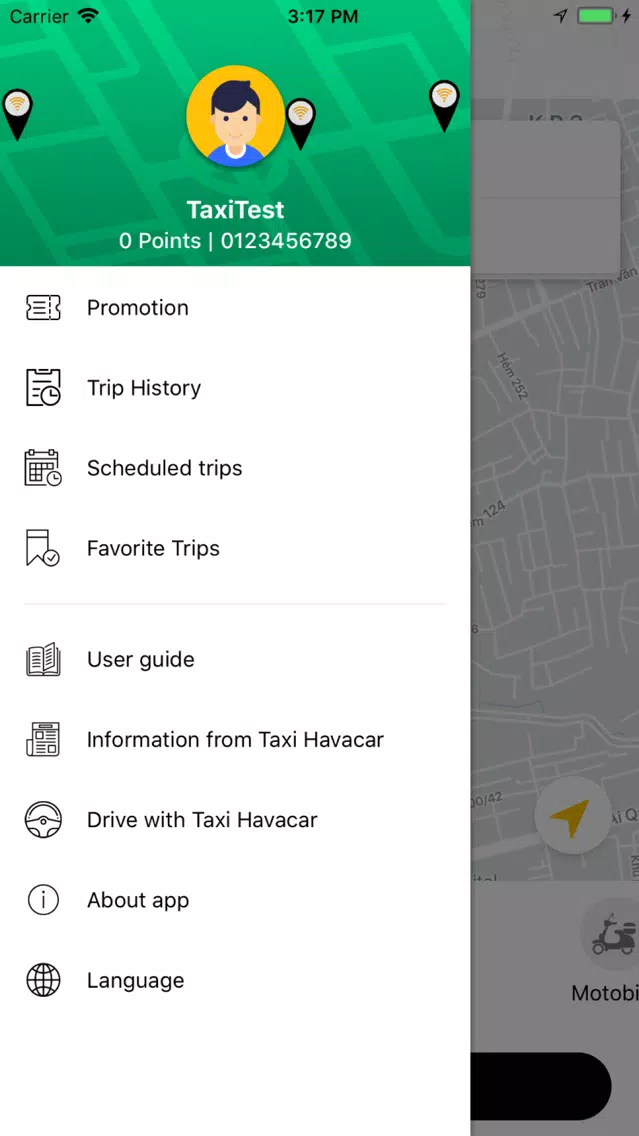 Ảnh chụp màn hình của Taxi Havacar