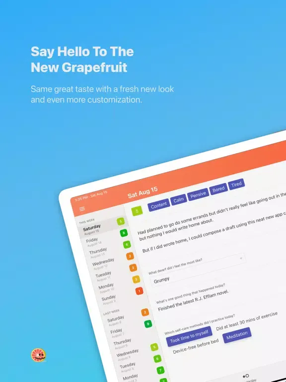 Grapefruit Journal iPad  Screenshots