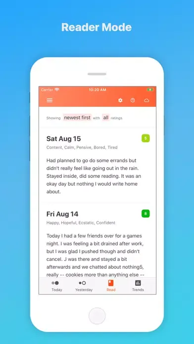 Grapefruit Journal Screenshots
