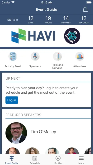 Screenshot di HAVI Events