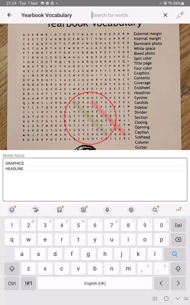 Word Search Scanner and Solver Screenshots
