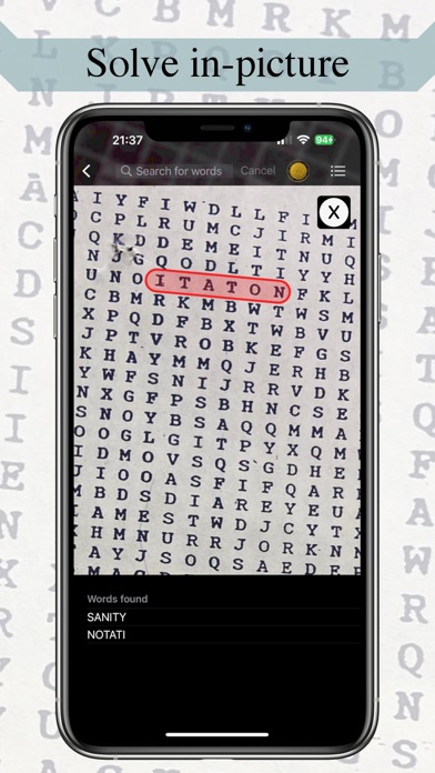 Captures d'écran de Word Search Scanner and Solver