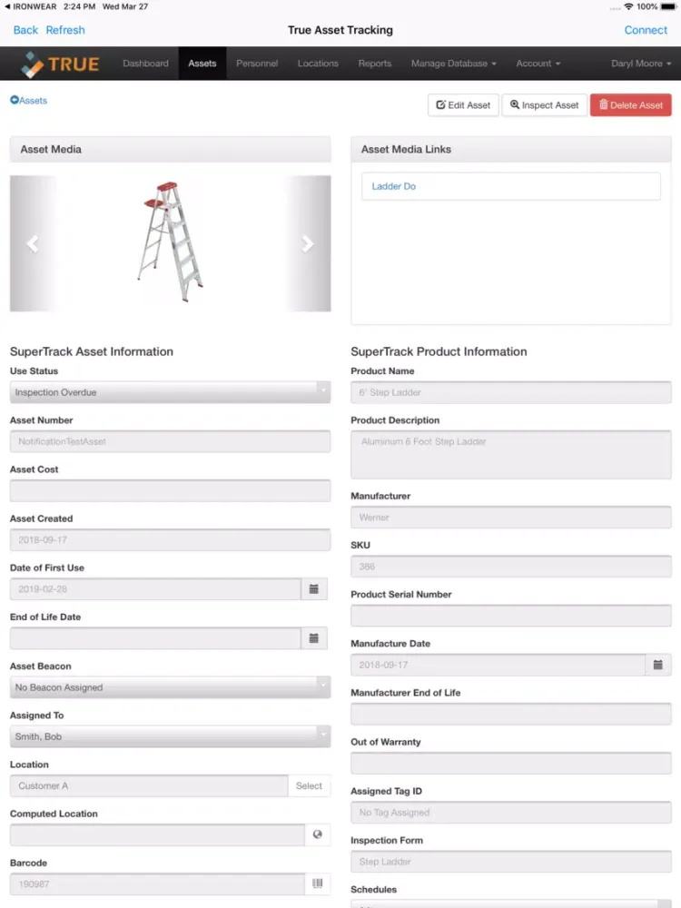 Capturas de tela do True Asset Tracking iPad 