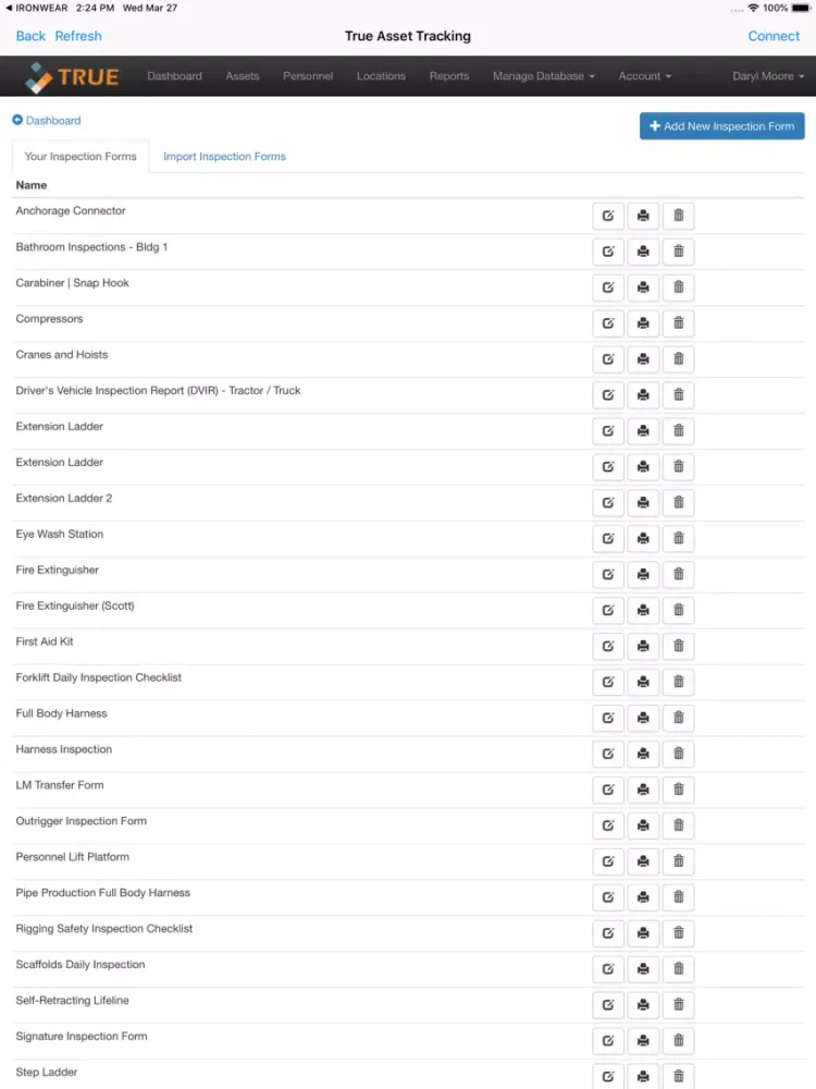 Capturas de tela do True Asset Tracking iPad 