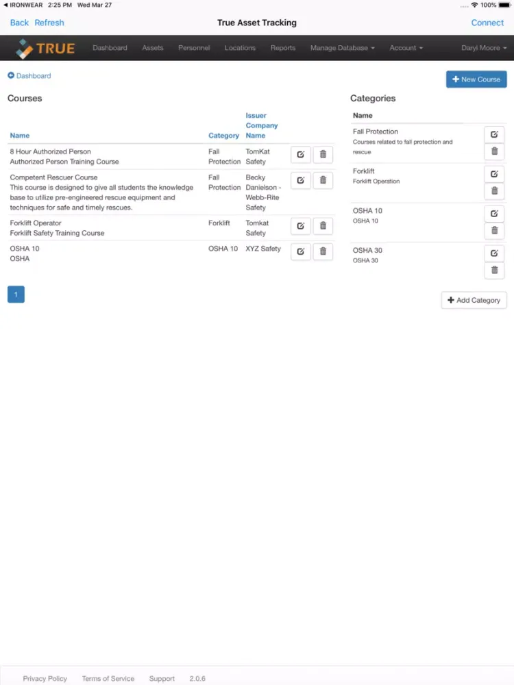 Capturas de tela do True Asset Tracking iPad 