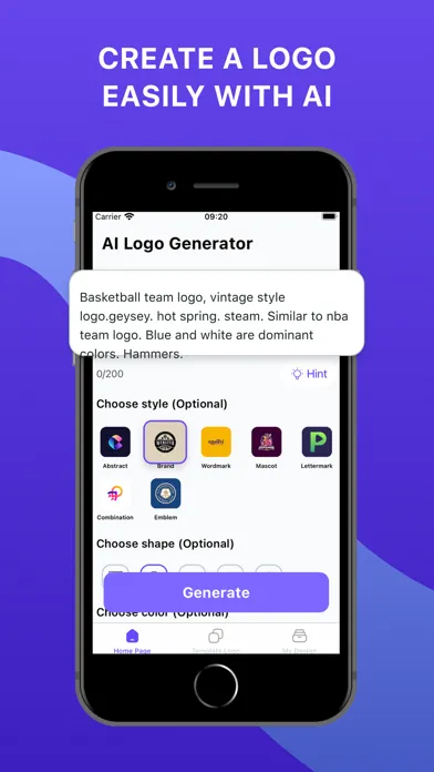 Capturas de tela do AI Logo Generator Brand Maker