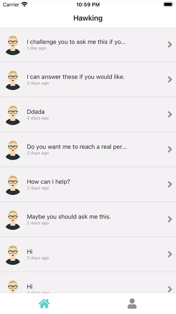 Hawking Chatbot 스크린샷