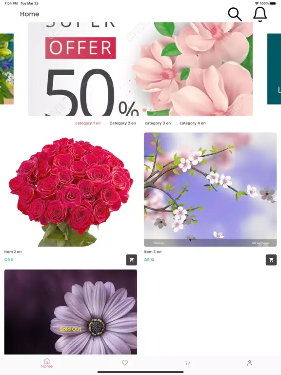 Tangkapan layar Flower-Sale iPad 