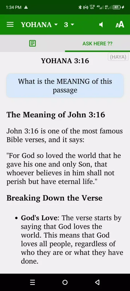Ảnh chụp màn hình của Haya Audio Bible