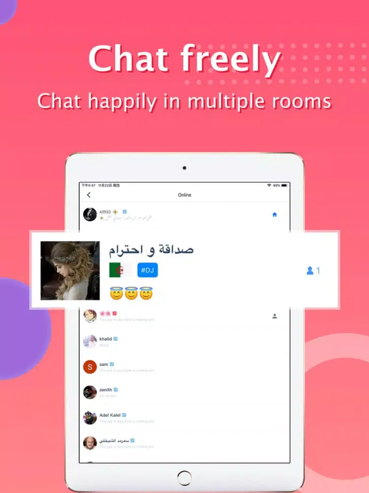Haya-Voice & Live Chat iPad  স্ক্রিনশট