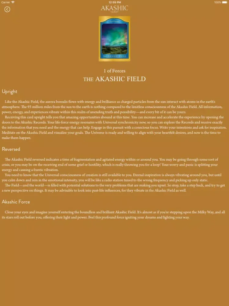 Скриншоты Akashic Tarot iPad 