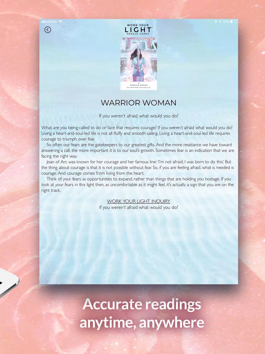 Zrzuty ekranu Work Your Light Oracle Cards iPad 