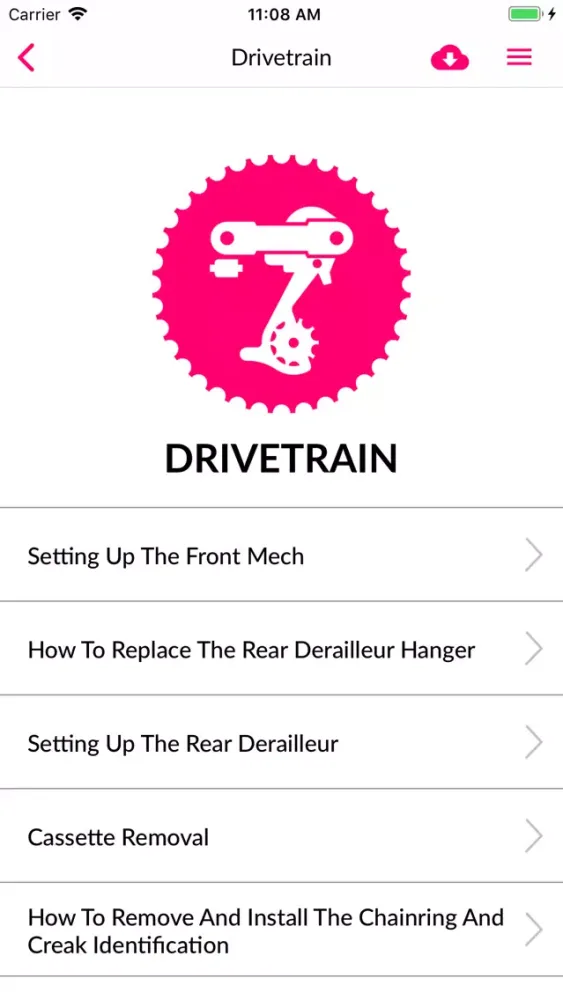 Tangkapan layar Bike Repair Guide