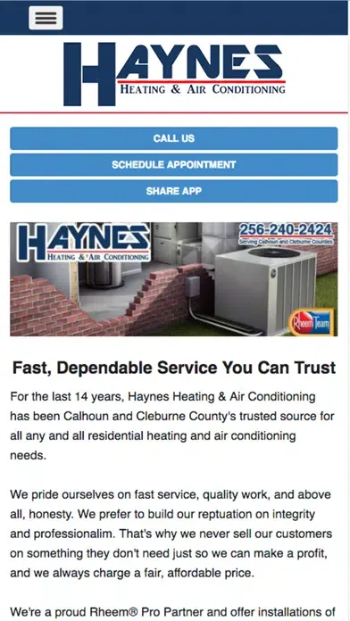 ภาพหน้าจอของ Haynes Heating & Air Condition