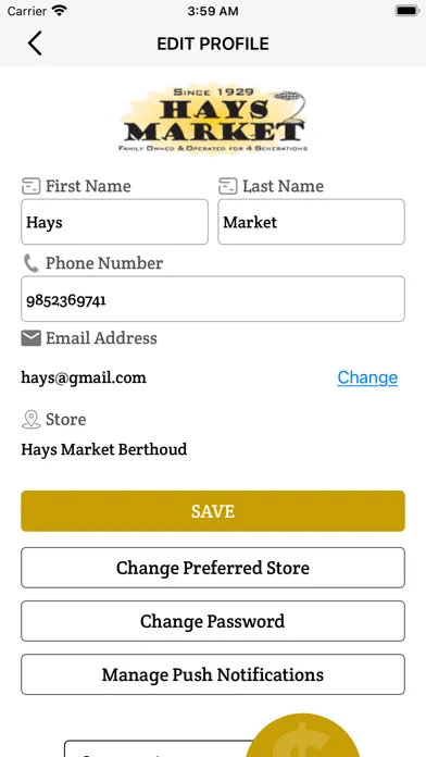 Ảnh chụp màn hình của Hays Colorado Market