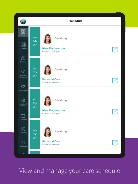 Tangkapan skrin My Support App iPad 