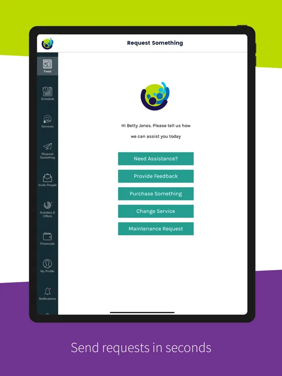 Tangkapan skrin My Support App iPad 