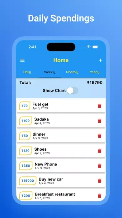 Daily Spending App スクリーンショット