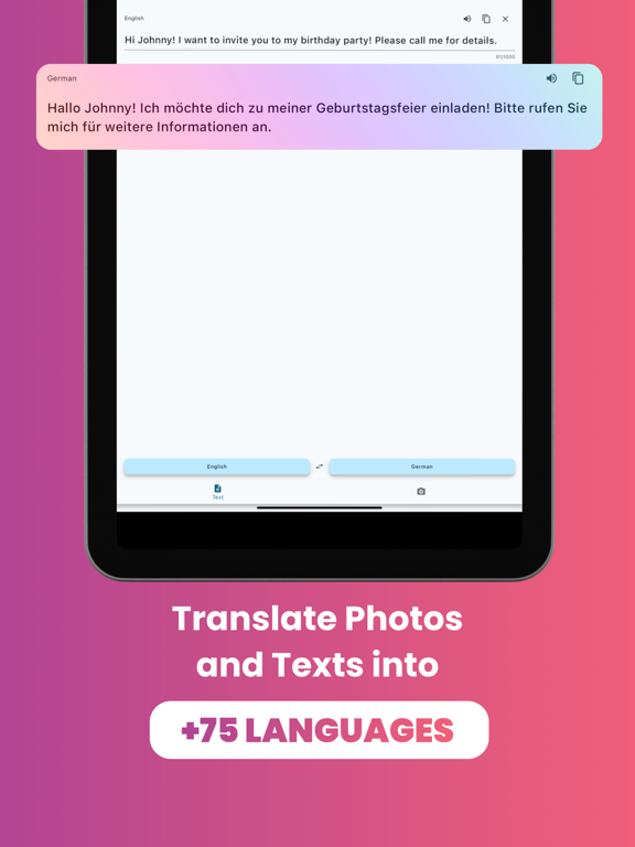 AI Photo Translate iPad 应用截图