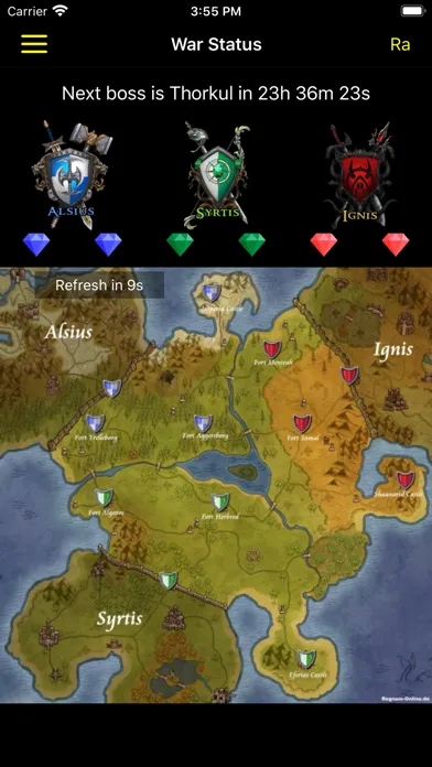 War Status for Regnum 스크린샷