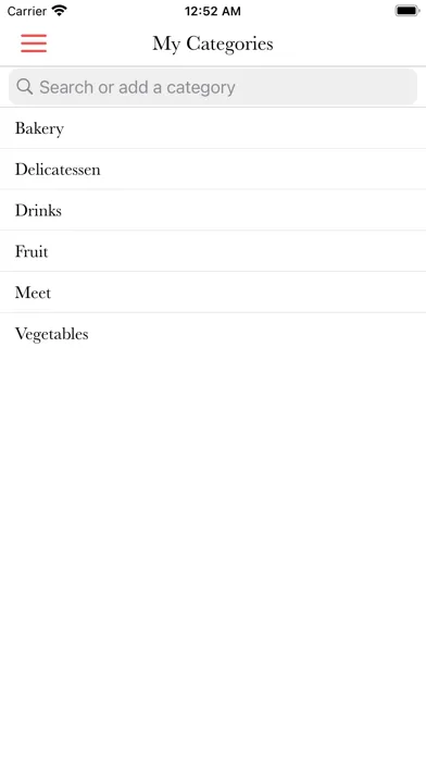 Ảnh chụp màn hình của My Shopping List, Grocery list