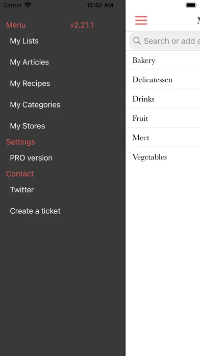 Ảnh chụp màn hình của My Shopping List, Grocery list