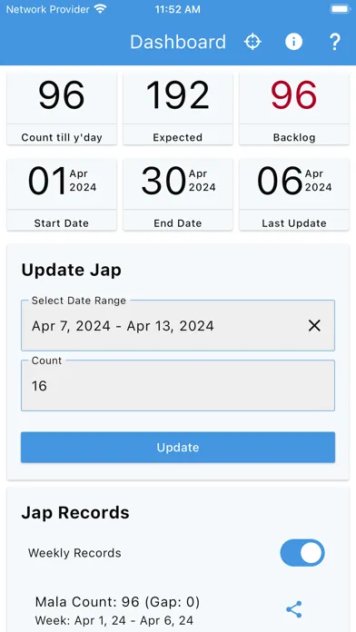 Naam Jap Tracker Screenshots