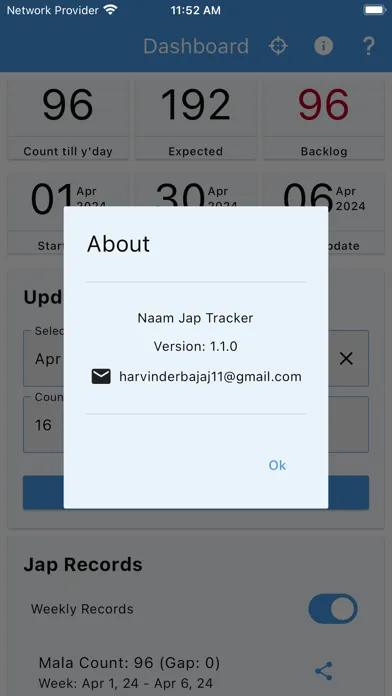 Naam Jap Tracker Screenshots