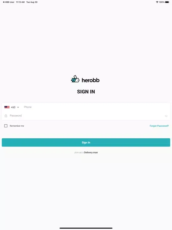 HBB Food Delivery iPad  स्क्रीनशॉट