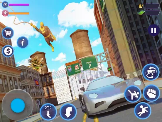 Capturas de tela do Flying Rope Hero Man Fight iPad 