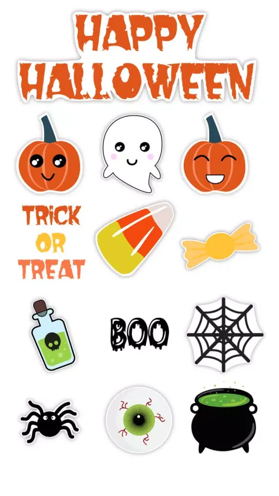 Capturas de tela do Enjoy Halloween Stickers