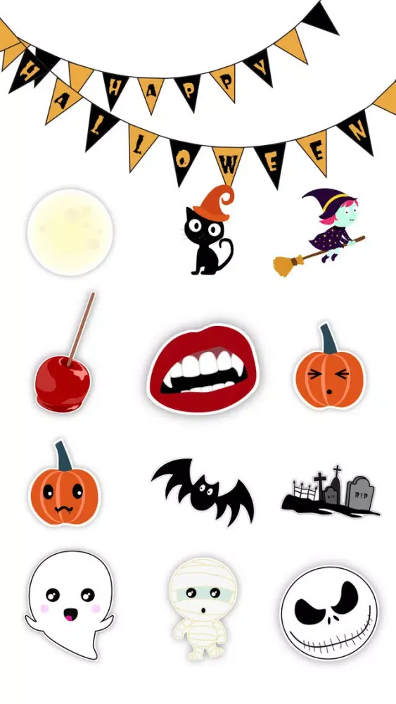 Capturas de tela do Enjoy Halloween Stickers