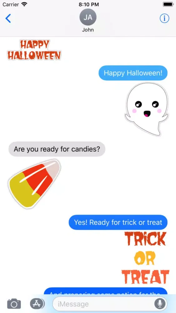 Capturas de tela do Enjoy Halloween Stickers
