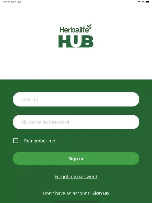 Ảnh chụp màn hình của Herbalife Hub iPad 