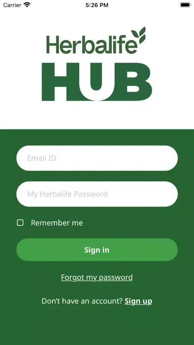 Ảnh chụp màn hình của Herbalife Hub