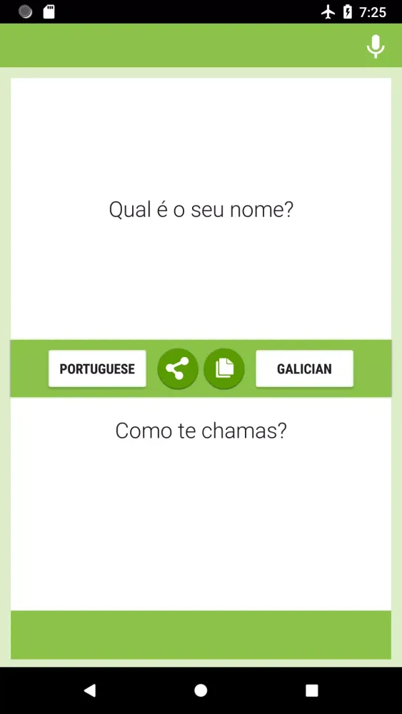Tangkapan layar Portuguese-Galician Translator