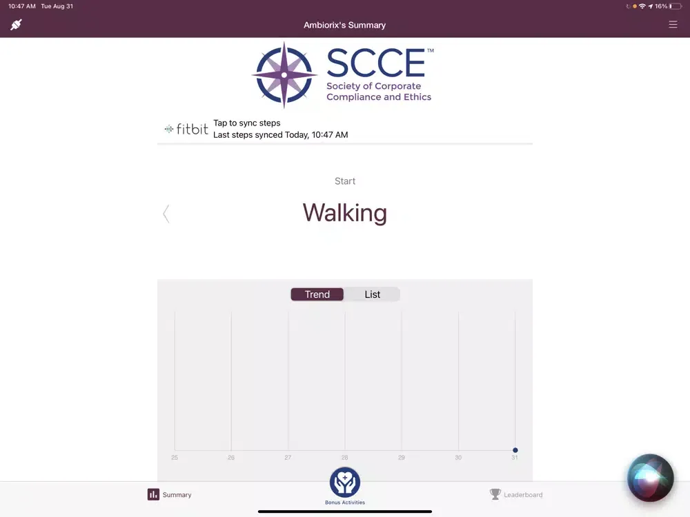 Captures d'écran de SCCE Fitness Challenge iPad 