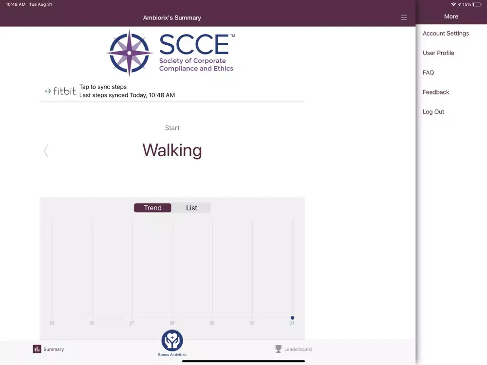 Captures d'écran de SCCE Fitness Challenge iPad 