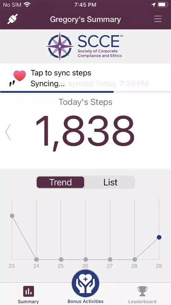 Captures d'écran de SCCE Fitness Challenge