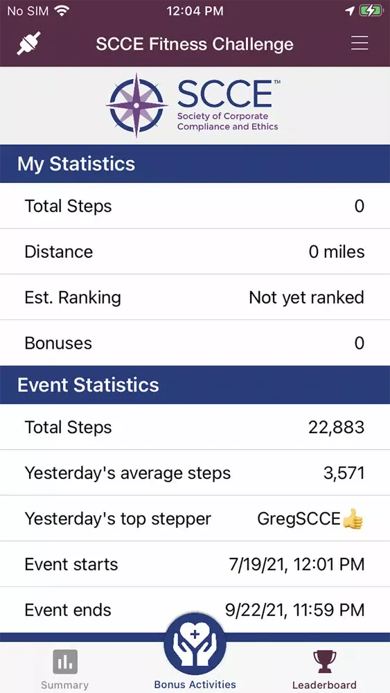 Captures d'écran de SCCE Fitness Challenge